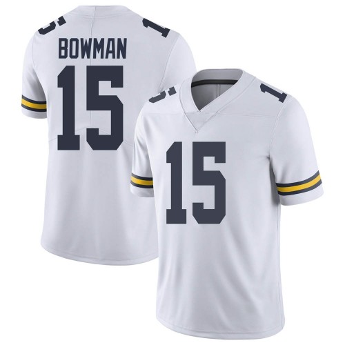 Alan Bowman Michigan Wolverines Men's NCAA #15 White Limited Brand Jordan College Stitched Football Jersey SIH2654UM